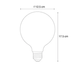 LUEDD 5er-Set E27 Dimmbare LED-Glühbirnen Spiralfilament G125 4W 270 lm 2200K