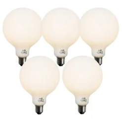 LUEDD 5er-Set E27 Dimmbare LED-Glühbirnen Opal G125 5W 450 lm 3000K