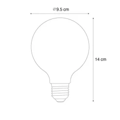 LUEDD 5er-Set E27 Dimmbare LED-Glühbirnen G95 Braun 4W 120 lm 1800K