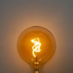 LUEDD 5er-Set E27 Dimmbare LED-Glühbirnen Spiralfilament Gold G125 4W 270 lm 2200K