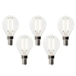 LUEDD 5er-Set E14 Dimmbare LED-Lampen P45 Klarglas 3W 250 lm 3000K