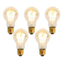 LUEDD 5er-Set E27 Dimmbare LED-Spiralglühbirnen A60 Goldline 4W 270 lm 2200K