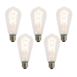 LUEDD 5er-Set E27 LED Spiral Filament Glühbirnen ST64 5W 400 lm 2200K