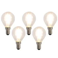 LUEDD 5er-Set E14 LED-Filament-Glühbirnen P45 4W 470 lm 2700K