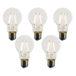 LUEDD 5er-Set E27 LED-Glühbirnen A60 Klar 3W 320 lm 2700K