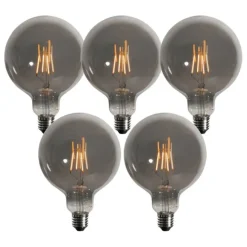 LUEDD 5er-Set E27 3-Stufen-Dimmbare LED-Glühbirnen Rauch G125 4W 150 lm 1900K
