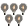 LUEDD 5er-Set E27 3-Stufen-Dimmbare LED-Glühbirnen Rauch G95 4W 200 lm 1900K