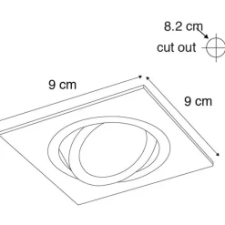 QAZQA 6er-Set Einbaustrahler Stahl neigbar - Lock 1