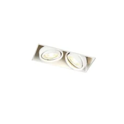 QAZQA 3er-Set Einbaustrahler weiß GU10 schwenkbar randlos 2-flammig - Oneon