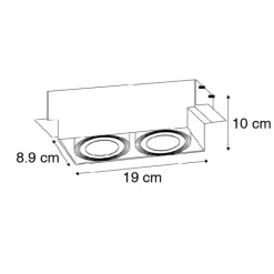 QAZQA 3er-Set Einbaustrahler weiß GU10 schwenkbar randlos 2-flammig - Oneon