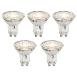 LUEDD 5er-Set GU10 50mm Dimmbare Kelvin LED-Lampen Klar 4,9W 400 lm 2200-3000K
