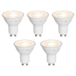 LUEDD 5er-Set GU10 50mm LED-Glühbirnen Klar 7,5W 800 lm 3000K