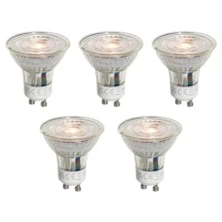 LUEDD 5er-Set GU10 50mm LED-Glühbirnen Klar 4,5W 360 lm 2700K