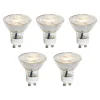 LUEDD 5er-Set GU10 50mm 3-Stufen-Dimmbare Kelvin LED-Lampen Klar 4,5W 380 lm 2000-2700K