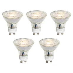 LUEDD 5er-Set GU10 50mm 3-Stufen-Dimmbare Kelvin LED-Lampen Klar 4,5W 380 lm 2000-2700K