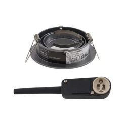 QAZQA 6er-Set moderne Einbaustrahler Gunmetal GU10 50mm rund schwenkbar - Rondoo