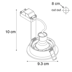 QAZQA 6er-Set moderne Einbaustrahler Stahl - Rondoo