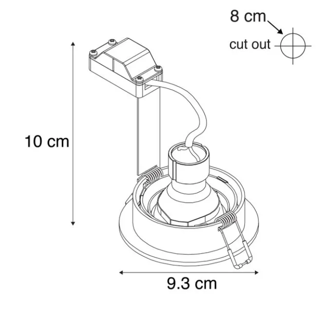 QAZQA 6er-Set moderne Einbaustrahler Stahl - Rondoo