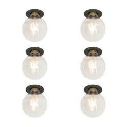 QAZQA 6er-Set moderne Einbaustrahler schwarz - Insight