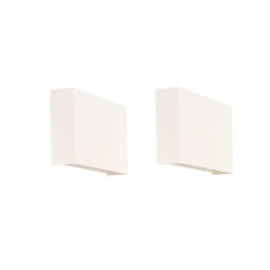 QAZQA 2er-Set moderne Wandleuchten weiß - Otan