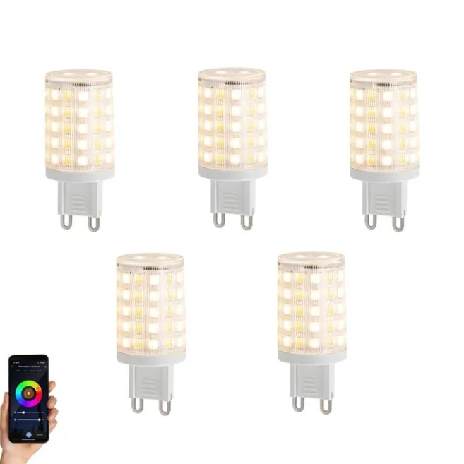 LUUMR 5er-Set Smart G9 Dimmbare LED-Lampen Klar 2.5W 250 lm 2700-6500K