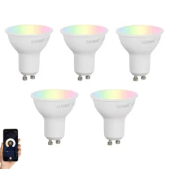 LUUMR 5er-Set Smart GU10 50mm Dimmbare LED-Lampen Opal 4.7W 400 lm 2700-6500K