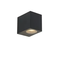 QAZQA 3er-Set smarte Wandleuchten schwarz GU10 50mm IP44 - Baleno