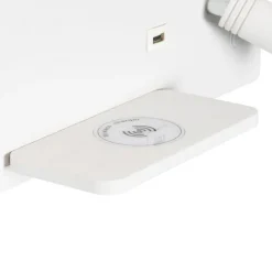 QAZQA Professional 2er-Set Wandleuchten weiß inkl. LED mit USB und Induktionsladegerät - Riza