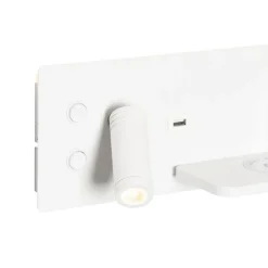 QAZQA Professional 2er-Set Wandleuchten weiß inkl. LED mit USB und Induktionsladegerät - Riza