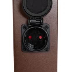 QAZQA Gartenleuchte Rostbraun 80 cm mit Steckdose IP44 - Malios