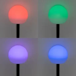 QAZQA Gartenleuchte weiß 20 cm inkl. LED IP44 Solar RGBW - Ludger