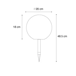 QAZQA Gartenleuchte weiß 20 cm inkl. LED IP44 Solar RGBW - Ludger