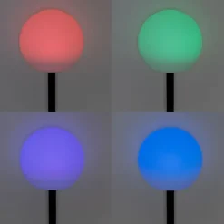 QAZQA Gartenleuchte weiß 25 cm inkl. LED IP44 Solar RGBW - Ludger