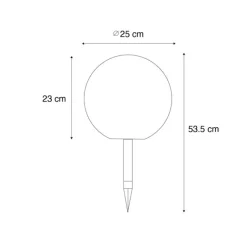 QAZQA Gartenleuchte weiß 25 cm inkl. LED IP44 Solar RGBW - Ludger