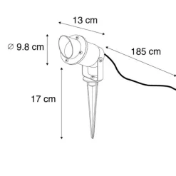 QAZQA Gartenstrahler schwarz inkl. Kabel und Stecker IP65 - Done