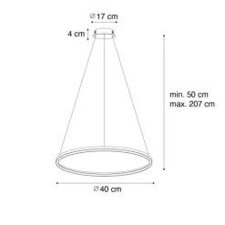 QAZQA Professional Goldene Pendelleuchte 40 cm inkl. LED 3-stufig dimmbar - Girello