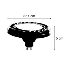 LUEDD GU10 dimmbare LED AR111 schwarz 8W 600 lm 2700K