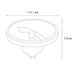 LUEDD GU10 dimmbare LED-Lampe AR111 weiß 11W 810 lm 2700K