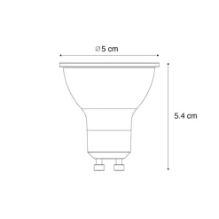 LUEDD GU10 50mm Dimmbare LED-Glühbirne Klar 2,5W 450 lm 4000K