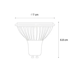 LUEDD GU10 3-Stufen dimmbare LED-Glühbirne 70mm 6,5W 600LM 3000K