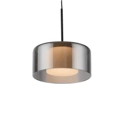 Paul Neuhaus Hanglamp zwart met smoke glas incl. LED 3-lichts easylift - Rika