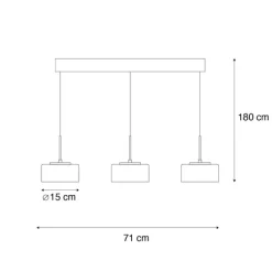 Paul Neuhaus Hanglamp zwart met smoke glas incl. LED 3-lichts easylift - Rika