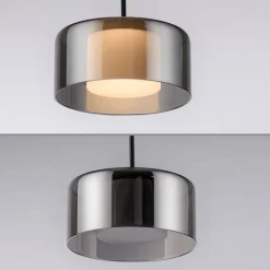 Paul Neuhaus Hanglamp zwart met smoke glas incl. LED 3-lichts easylift - Rika