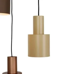 Trio Leuchten Hängelampe aus Bronze mit Taupe und Beige, 3-flammig – Ans