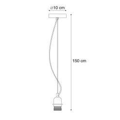 QAZQA Hängelampe aus Stahl ohne Schirm - Cappo 1