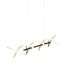 Trio Leuchten Hängelampe Gold inkl. LED 3-stufig dimmbar in Kelvin - Henk