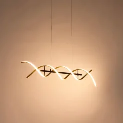 Trio Leuchten Hängelampe Gold inkl. LED 3-stufig dimmbar in Kelvin - Henk