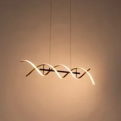 Trio Leuchten Hängelampe Gold inkl. LED 3-stufig dimmbar in Kelvin - Henk