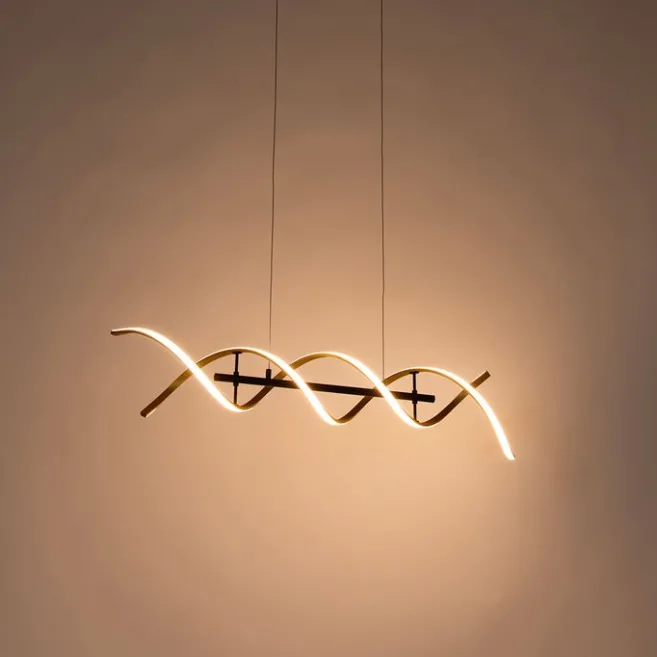 Trio Leuchten Hängelampe Gold inkl. LED 3-stufig dimmbar in Kelvin - Henk