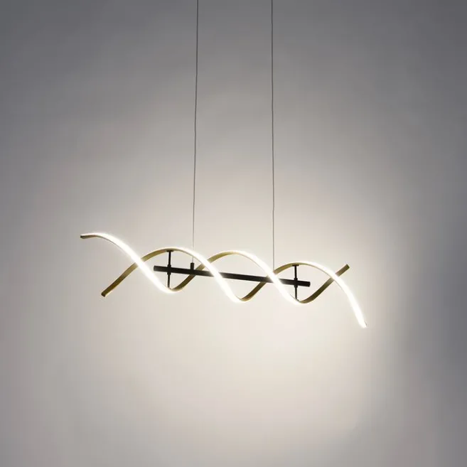 Trio Leuchten Hängelampe Gold inkl. LED 3-stufig dimmbar in Kelvin - Henk